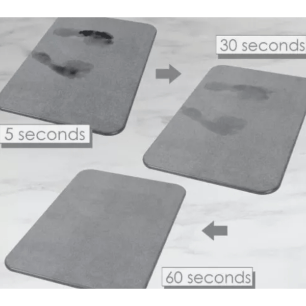 Grey,Quick Dry Diatomite Bath Mat - Clean Slate (Marble)