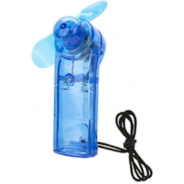 Blue Hand Fan with Neck Cord – Battery Operated Portable Cooling Device | Lightweight Travel Cooling Fan