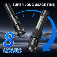 2pcs Flashlights High Lumens Rechargeable LED with USB-C, 6 Light Modes, Zoomable & USB-C Cable Included, USB-Powered Handheld Torch for Camping, Emergency, Outdoor - Buy 1 Get 1 Free (Cob Side Light, Flash, Survival Gadgets, Torches, Torch Light, Surviva