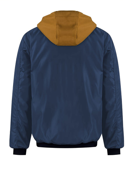 Pearson OBM Men'S Winter New Korean-Style Hooded Jacket, a Casual And Trendy Outerwear, Solid Color, Formal Style, with Zipper Details