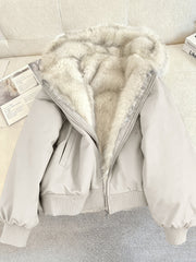 Autumn and Winter Women's Furry Jacket Coat