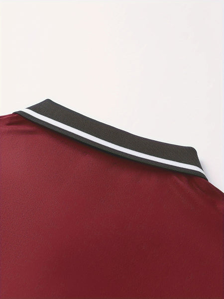 3pcs Set of Summer Collared Men'S Short Sleeve Polo Shirts Solid Color Plain Multicolor Golf Shirts Casual Athletic Wear Men'S Top