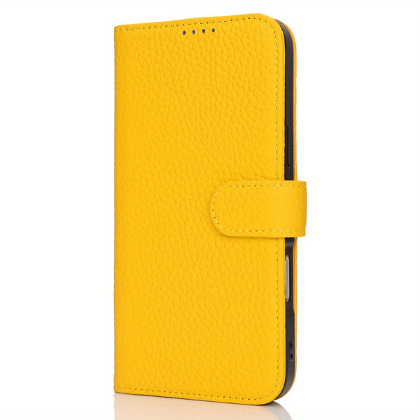 Phone Case: Magnetic Closure Genuine Leather Wallet Case for iPhone 17 Series RFID Blocking 4 Card Slots Premium Protection for 17 Pro Max 17 Air 17 Pro