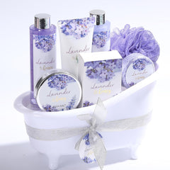 BODY & EARTH- 8 Pcs Lavender Gift Sets for Women, Includes Shower Gel, Bubble Bath, Spa Sets for Women Gifts, Birthday Gifts for Her, Valentines Gifts for Her