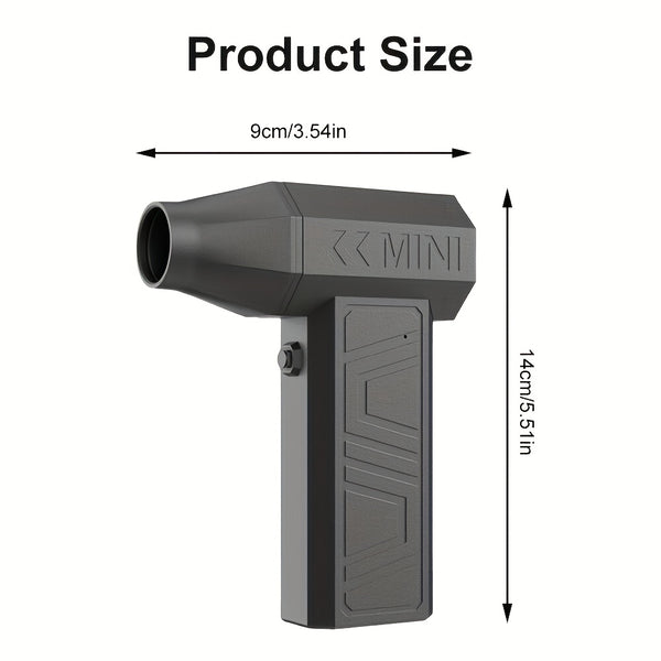 120000 RPM Turbo Jet Blower | USB-C Fast Charging, Three-Speed Powerful Airflow, Multi-Function High-Pressure Handheld Turbo Jet Fan, Dual-Use Car And Home Cleaning Dust Blower, Summer Cooling Fan, Built-in High-Capacity Lithium Batteries