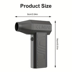 120000 RPM Turbo Jet Blower | USB-C Fast Charging, Three-Speed Powerful Airflow, Multi-Function High-Pressure Handheld Turbo Jet Fan, Dual-Use Car And Home Cleaning Dust Blower, Summer Cooling Fan, Built-in High-Capacity Lithium Batteries