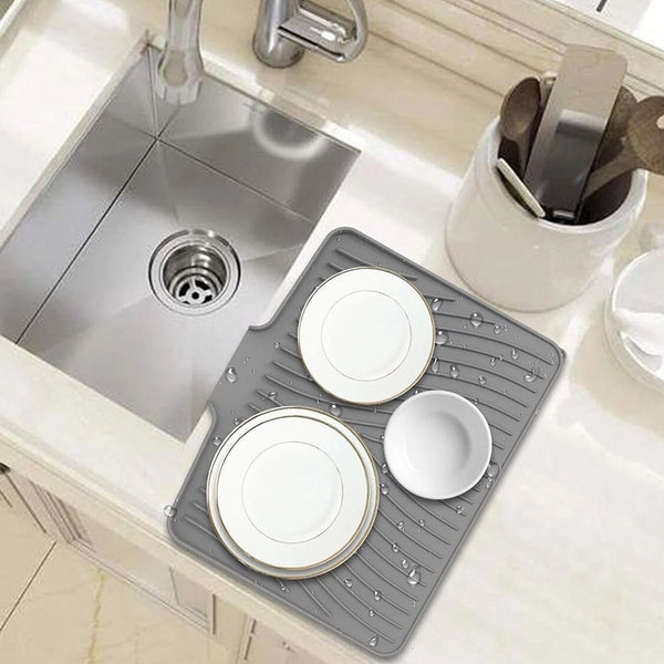 Silicone Kitchen Sink Drying Mat Rectangle Non Slip Worktop Saver Dish Drainer