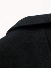 New Autumn/Winter Tweed Overcoat for Men, Long Length, Painted Finish, Warm and Thickened Tweed Outerwear, Men's Casual Wool Blend Jacket Trench Coat