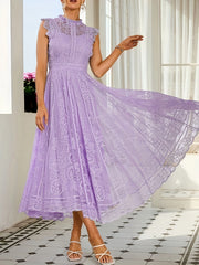 New Elegant Lace Flared Dress for Women