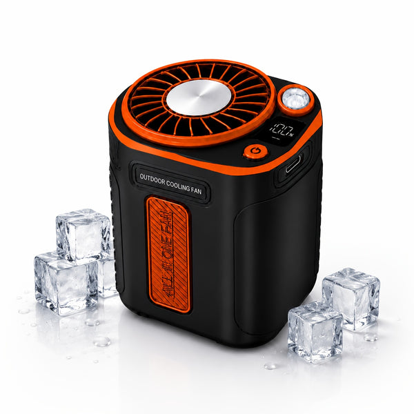 Portable Multi-functional Fan, Rapid Cooling 181.44g Ultra-lightweight Design, 18000 RPM High-speed Motor, 5000mAh Long-lasting Battery, Fast Charge Shock Dust Resistant, Flashlight, for Travel, Gym, Party, Working In High-temperature Environments