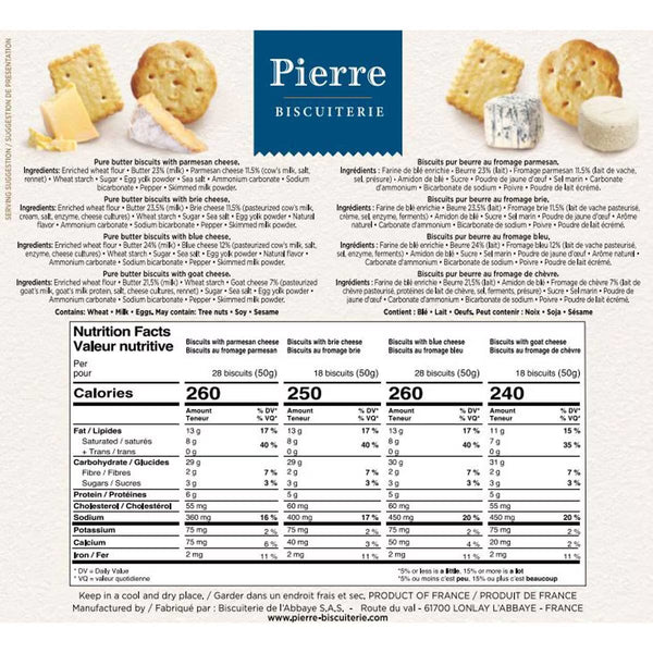 Pierre Biscuiterie Cheese Sables Party Assortment, 600G