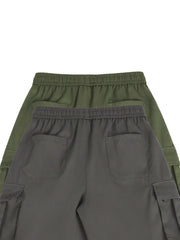 2pcs Men'S Cargo Shorts, Drawstring Waist Multi-Pocket Men'S Shorts