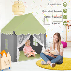 Large Kids Play House with Washable Mat and Star Lights