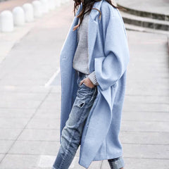 Women'S Elegant Long Winter Coat with Plush Collar - Solid Color Warm Winter Coat, Soft Faux-Fur Trim, Structured Fit & Smooth Texture, Cozy Outerwear for Fall and Winter 2025, Casual to Formal Outfits (, Brown, Grey, Navy