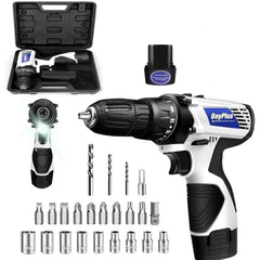 Cordless Drill Driver Power Combi Drill Kit Electric Screwdriver Set with 2-Speed, 18+1 Torque 3/8