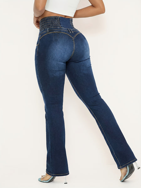 Rayon High Waist Tummy Control Stretch Flared Pants