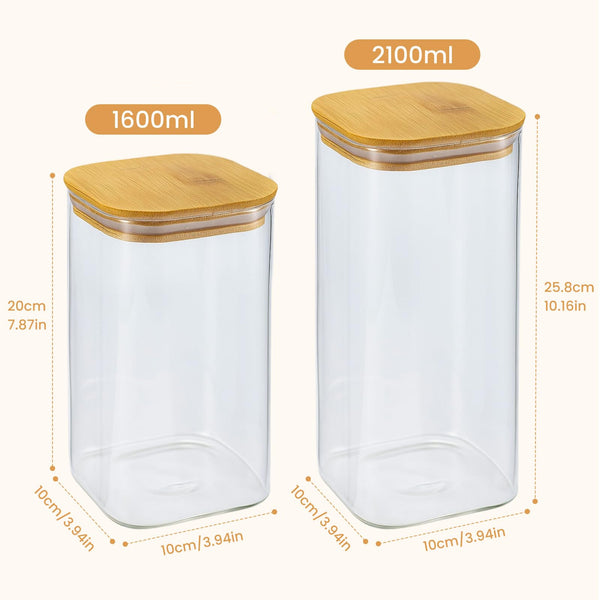 Glass Storage Jars with Lids Airtight Spaghetti Pasta Storage Container Kitchen Containers Clear Food Storage containers for Spaghetti Pasta Oats Cereal Rice