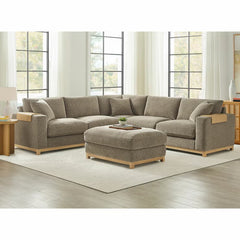 Aiden & Ivy Hawthorne Brown Fabric 4 Piece Corner Sofa