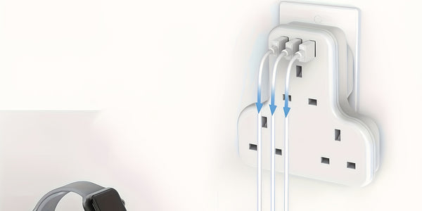UK Plug Power Outlet with 3 USB Ports & 3250W Max Power - Fast Charging Adapter, Heavy-Duty UK Socket for Home, Office, Travel - Compatible with UK, Qatar, Singapore, Malaysia - Compact Design with Overload & Short Circuit Protection - Ideal for Chargers,