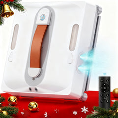 2025 Intelligent Electronic Window Cleaning Robot, Featuring 7.5Kpa Strong Suction, Smart Route Planning, an 8-Layer Safety Protection System, Edge Cleaning Capabilities, Washable Rags, Double-Sided Nozzles, And Water Volume Display