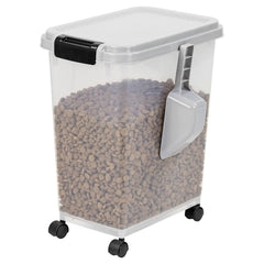 Taylor & Brown 20 Litre Airtight Pet Food Storage Container With Plastic Measuring Scoop Treats For Pet Dog Cat Animal Dry Food Dispenser With Casters