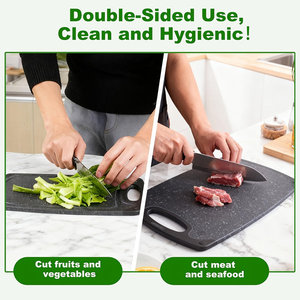 3pcs/13pcs Kitchen Cutting Board, Plastic Cutting Board, Thick Cutting Board, Suitable For Cutting Meat, Vegetables, And Fruits, With Easy-grip Handle, Dishwasher Safe.