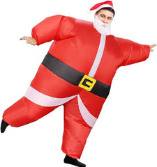Inflatable Christmas Costume for Adult Blow up Santa Claus Elf Snowman Ginger Bread Man Costum Xmas Funny Fancy Dress