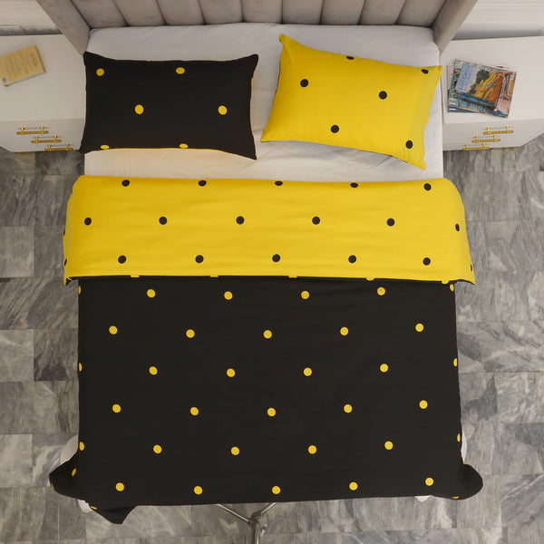 4pcs Printed Duvet Cover Set – Ultra-Soft & Breathable Microfiber Complete Bedding Set with Matching Pillowcases and Brushed Solid Color Fitted Sheet, Machine Washable, Available in All UK Sizes