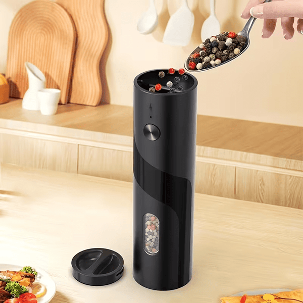 2pcs Rechargeable Electric Salt and Pepper Grinder, Automatic Salt & Pepper Mills Set with LED Light, Adjustable Coarseness, 110ml Large Capacity for Home, Kitchen Bbq, Restaurant, Outdoor, Wedding Gift