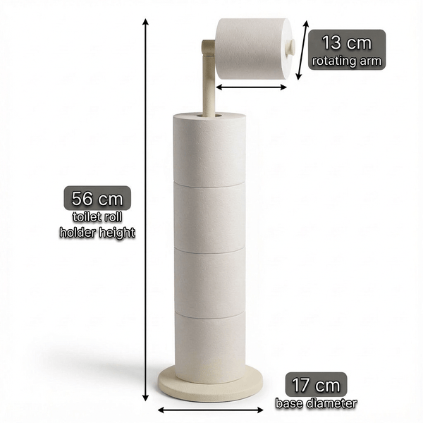 ZISH Toilet Roll Holder Free Standing - Stainless Steel Bathroom Toilet Paper Organizer and Dispenser - No Drill Toilet Roll Stand Freestanding - Up to 5 Toilet Roll Storage