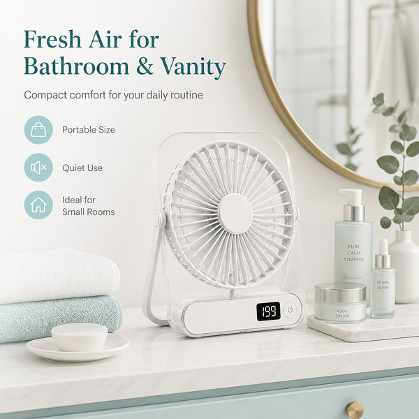 USB Desktop Fan And Air Cooler Portable Personal Cooling Fan, USB Powered, Lightweight Desk Fan for Home, Office, Dorm, Travel Quiet Mini Table Fan with Lithium Battery, It Has An Upgraded Motor for Stronger Airflow, Operates Quietly, for Road Trips