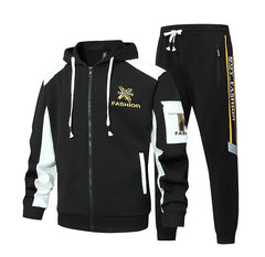 Men's Casual Hooded Sweatshirt Sportswear Set, Tracksuit