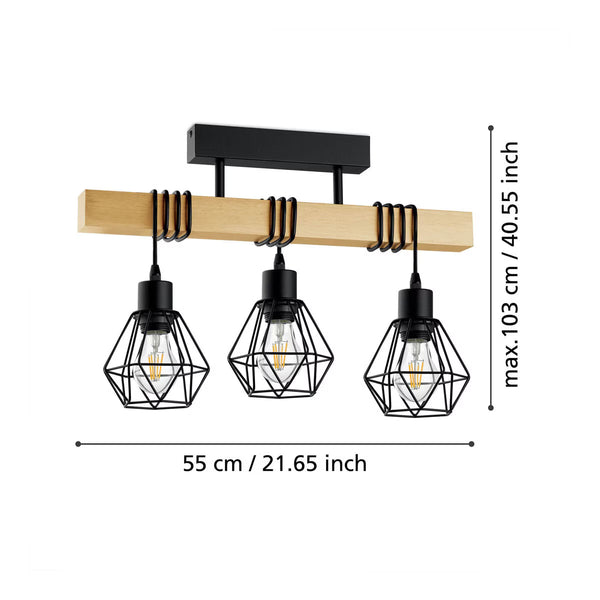 Eglo Townshend 3 Light Geometric Pendant
