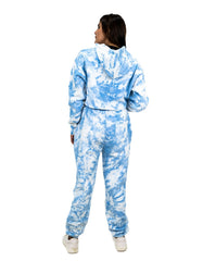 RUFEDGE Women’s Tie Dye Tracksuit Set | Ladies Joggers and Long Sleeve Crop Hoodie | Two-Piece Outfit