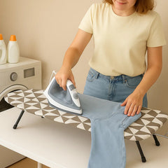 Ironing Board Foldable Mini Ironing Board Tabletop Ironing Board Foldable Portable Design with Built-in Iron Rest, Non-Slip Legs, Lightweight for Small Spaces, Dorms, Apartments