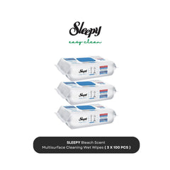 Sleepy Easy Clean Extra Hygiene Cleaning Wipes – 3X100 or 6X100pcs (300/600 Wipes) | Moist Cleaning Wipes with Chlorine Cleaner Formula | For Glass, Furniture, Bathroom, Kitchen, Car & Electronics | Clean Surfaces Without Streaks