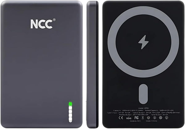 Magnetic Wireless Power Bank Fast Charging – Ultra Slim, with USB-C, Smartphones Battery Pack Compatible with iPhone/Android