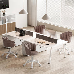 Shell-shaped Office Chair,Adjustable Chenille Swivel Chair,Soft and Flexible, Suitable for Bedrooms, Offices and Studies.
