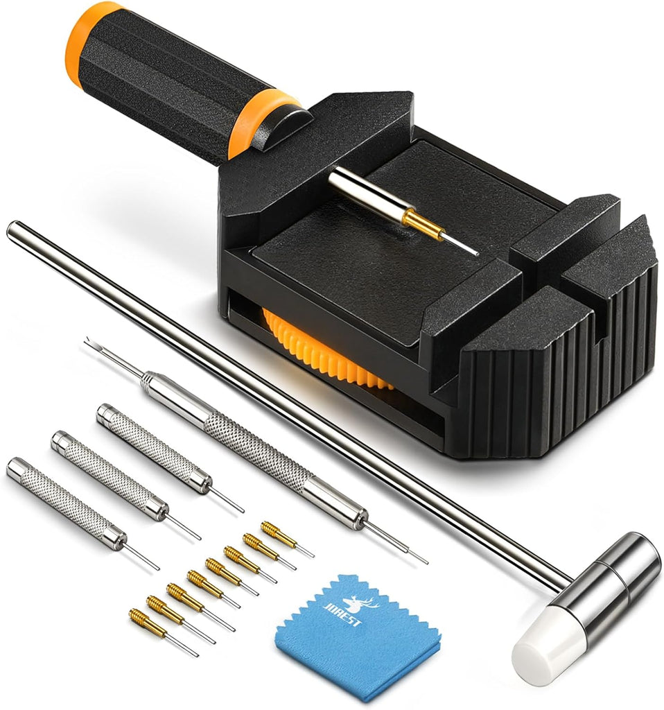 JOREST Watch Link Removal Kit, Watch Band Repair Tool for Strap Adjustment, Watch Resize Shortening Tool, Bracelet Chain Pin Remover, Watch Adjuster, Watch Hammer, with User Manual, Punch Pins