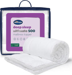 Silentnight Deep Sleep Mattress Topper Single Bed - Soft Supportive Comfortable Durable Bed Topper with Easy Fit Elasticated Straps - Hypoallergenic and Machine Washable - Single - 190X90Cm