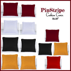 Pinstripe Cushion Cover 100%Microfiber Zip Entry Home Sofa Decor PipeEdge 18x18