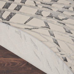 Rustic Textures Ivory & Grey Circle Rug, 160 Cm