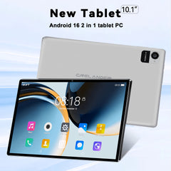 NEW Tablet Android 16 2 in 1 Tablet 10.1-Inch IPS Display 12GB RAM(4GB+8GB Expand) 128GB ROM, Support 1TB TF Card Extension, with Keyboard, Mouse, Stylus, Holder Case, 5G Wi-Fi & Wireless, GMS, Tablet, Pad