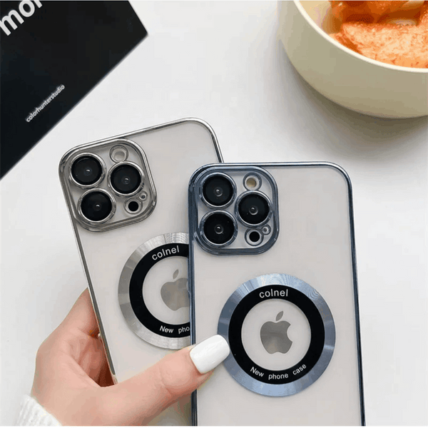 Magnetic Phone Casefor iPhone 12, 12 Pro, 12 Pro Max Titanium Metallic Color Luxury Phone Case Support Wireless Charging with Lens Protector Shockproof Clear Cover