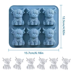 1/2pcs Mini Highland Cow Ice Cube Mold – Cute 3D Ice Cubes, Suitable for Drinks, Parties, and Gifts - Mini Highland Cow Ice Cube Mold
