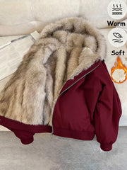 Autumn and Winter Women's Furry Jacket Coat