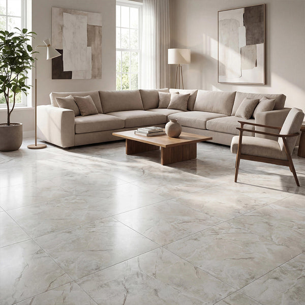 Marble Floor Tiles Self Adhesive, Vinyl Flooring Peel and Stick Floor Tiles Waterproof for Kitchen Living Room and Bathroom DIY Flooring 30x30cm 12pcs (1.08㎡)