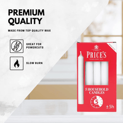 3 x Price'S Household Candles 5 Pack - 5 Hour Burn Time