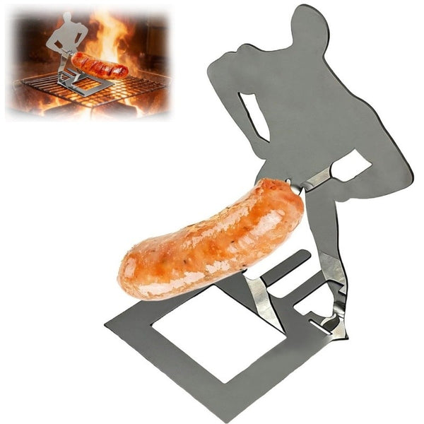 Stainless Steel Hot Dog Grill, Funky Muscle Man Hot Dog Grill, Portable Hot Dog Grill-Camping And Party BBQ Additions