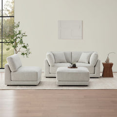 Aiden & Ivy Dayna Grey Fabric 4 Piece Modular Sofa